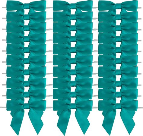 Amazon Aimudi Twist Tie Bows For Treat Bags Teal Green Satin