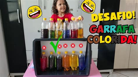 Desafio Da Garrafa Colorida Alinhando Cores Muita Divers O