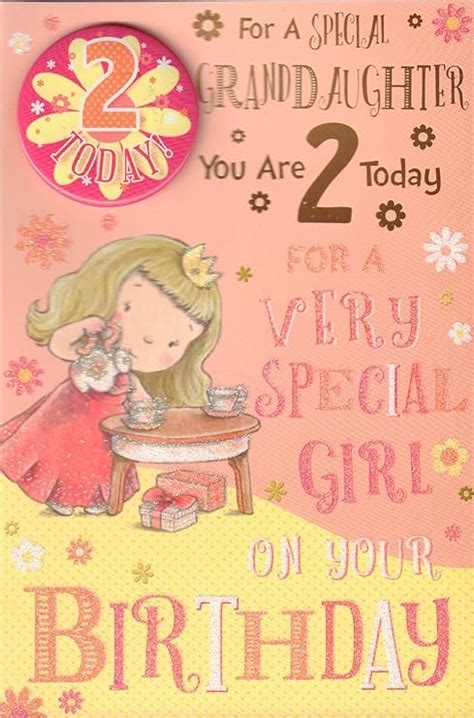 Granddaughter 2nd Birthday Card With Badge For A Special