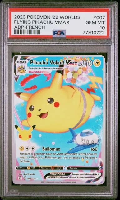 Carte Pok Mon Pikachu Volant Vmax Psa Fr Ultra Rare