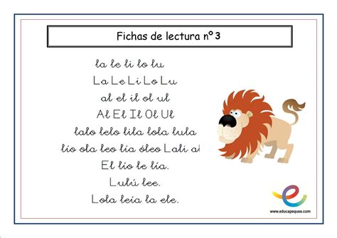 Cartilla De Lectura Para Infantil Y Primaria ️ Educapeques