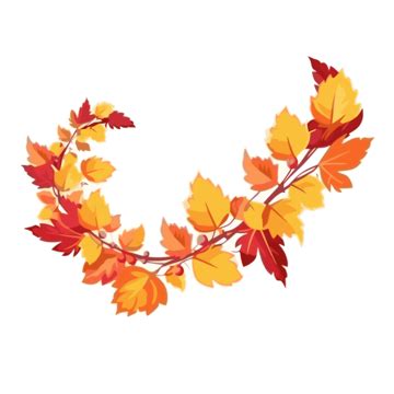 Fall Leaf Garland Clipart Fall Leaves Vector Illustration Cartoon, Fall ...