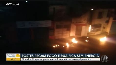 Fia O De Postes Pegam Fogo E Bairro De Jardim Nova Esperan A Fica Sem