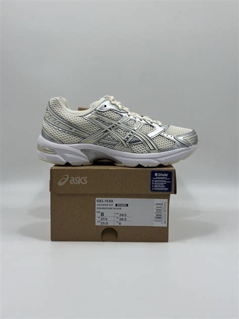 Womens Asics Gel 1130 Cream Pure Silver 1202a164 107 Sz 8 Ebay