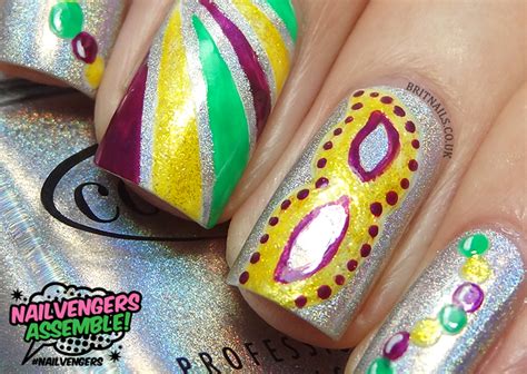 Nailvengers Assemble Mardi Gras Madness Brit Nails