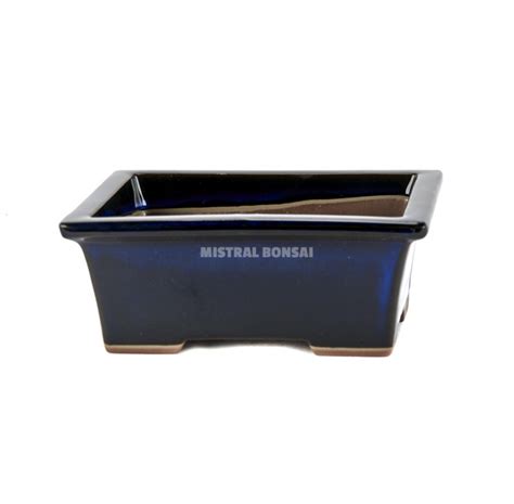 Rectangular Bonsai Pot 13 5 Cm Blue Ceramics Mistral Bonsai