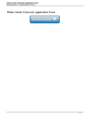 Fillable Online Walter Sisulu University Application Form Walter