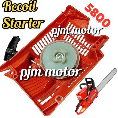 5800 Recoil Starter Tarikan Kap Engkol Mesin Chainsaw Senso Sinso Model