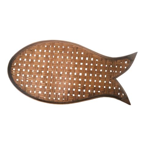 1980s Fish Basket Weave Wall Decor | Chairish