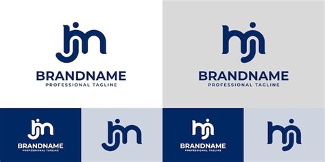 Carta Mj Monograma Conjunto De Logotipos Adecuado Para Negocios Con Las