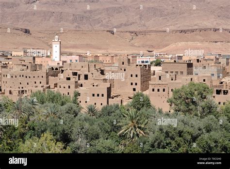 Buildings And Trees Of The Errachidia Oasis City In Morocco Stock Photo