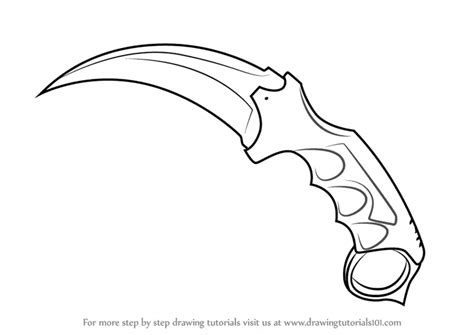 Karambit Knife Coloring Page Ultra Pages Sketch Coloring Page