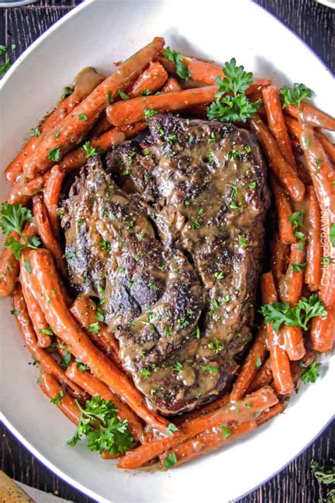 Mom S Crazy Tender Baked Pot Roast Carrots And Gravy Carlsbad Cravings