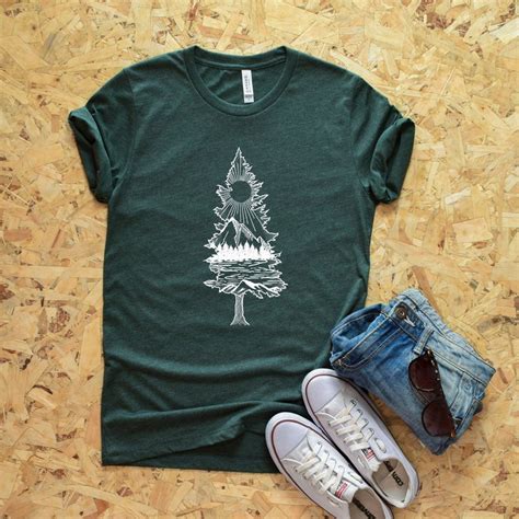 Pine Tree Shirt Forest Shirt Nature T Shirt Camping Shirt Mountains