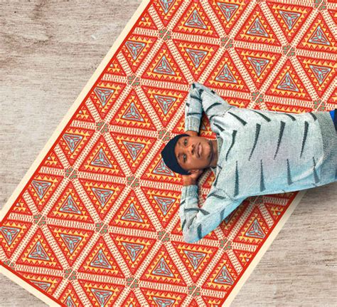 Tapis Vinyl Chambre Sticker Tribal Orange Et Rose Tenstickers