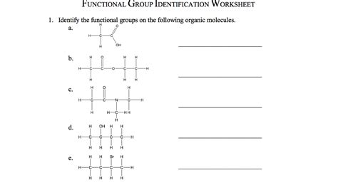 Identifying Functional Groups Worksheet With Answers Worksheet