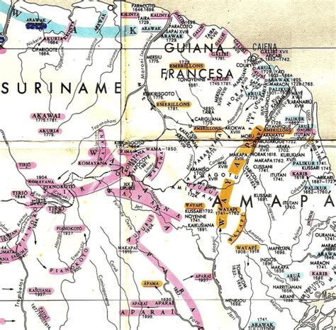 Mapa Etno Hist Rico Do Brasil E Regi Es Adjacentes Detalhe Povos