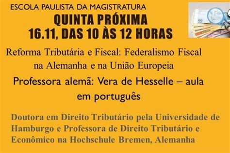 Prof Dr Vera De Hesselle Hält Vortrag Auf Einladung Des Tribunal De Justica De Sao Paulo Und