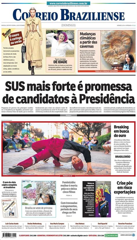 Capa Correio Braziliense Quarta 14 De Agosto De 2019