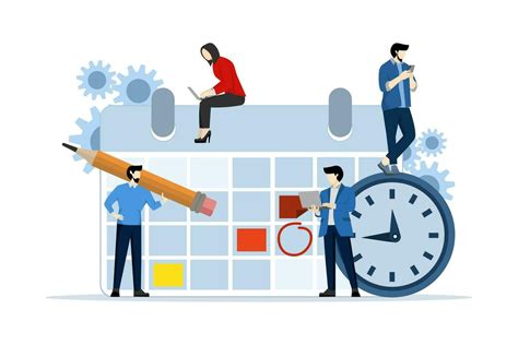 hora administración concepto calendario y creativo idea hombre y