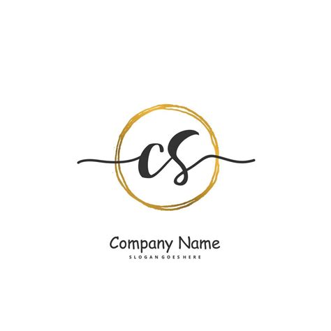 Cs Initial Handwriting And Signature Logo Design With Circle Beautiful