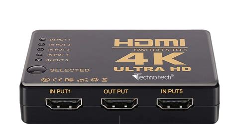 Technotech Tv Out Cable K Ultra Hd D Port Hdmi Switch Hub Hdtv