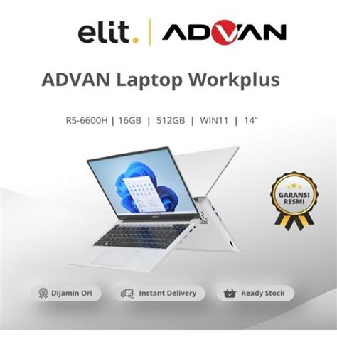 Jual Advan Workplus Ryzen 5 6600h 16gb 512gb 14fhd Ips Win11 Shopee