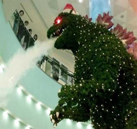 Contest's Over, Giant Godzilla Christmas Tree Wins!