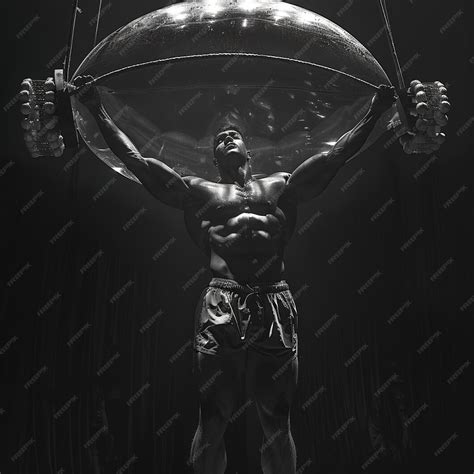 premium photo  man lifting  heavy object   giant arm