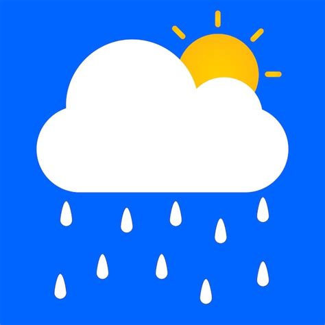 Wettervorhersage Symbol Sonne Regen Und Wolken Premium Vektor