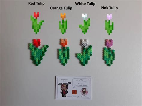 Minecraft Flowers Dandelion Poppy Blue Orchid Allium Etsy Minecraft Perler Minecraft Crafts