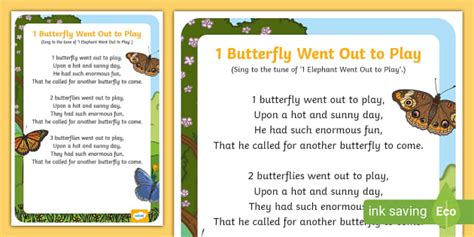 1 Butterfly Went Out to Play Song (Teacher-Made) - Twinkl