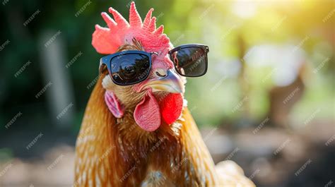 Premium Photo Funny Chicken Portrait In Sunglasses Chicken With