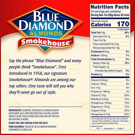 Blue Diamond Almonds Gluten Free Smokehouse Flavored Snack Nuts 16 Oz Resealable Bag Pack Of 1