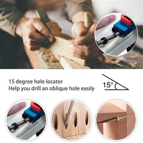 ZLMONDEE 14pcs Pocket Hole Jig Kit 15 Degree Woodworking Inclined Hole