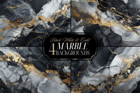 Black White Gold Marble Background Pack Graphic By Haylee Creative