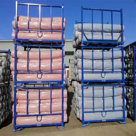 Foldable Stacking Fabric Textile Roll Stillages Cage Pallet Rack For