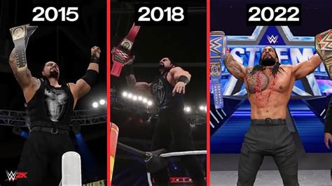 Wwe 2k Every Roman Reigns World Title Win Youtube