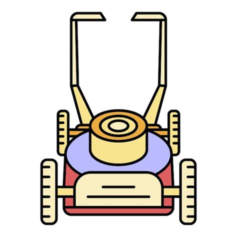 Icône De Tondeuse à Gazon à Moteur Contour Icône De Vecteur De Tondeuse