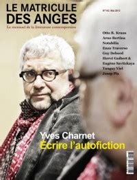 Yves Charnet Crire L Autofiction Magazine Le Matricule Des Anges