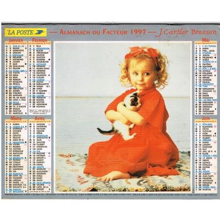 CALENDRIER ALMANACH DU FACTEUR 1997 ENFANTS ET ANIMAUX