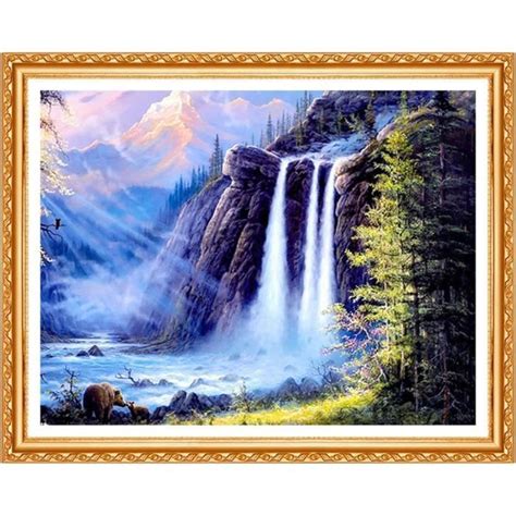 Peinture Diamant Cascade Paysage D Enfant Diamond Painting Kits