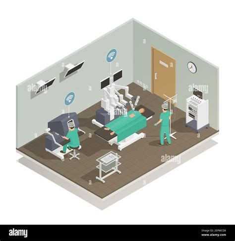 Modern And Future Medical Technologies Isometric Composition With