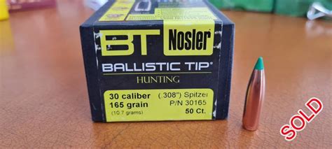 Nosler 30 Calibre 165gr Ballistic Tip 50 X 30 Calibre 165gr Bullets