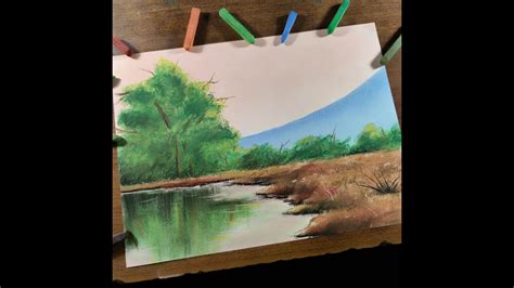 Cómo Dibujar un Paisaje FÁCIL y Bonito al Pastel Paso a Paso YouTube