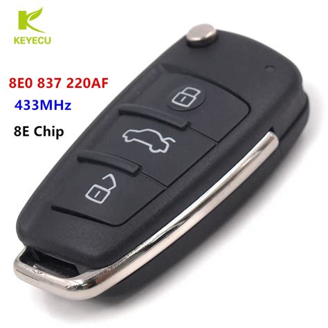 KEYECU Folding Remote Key Keyless Entry 3 Button 433MHz 8E Chip For