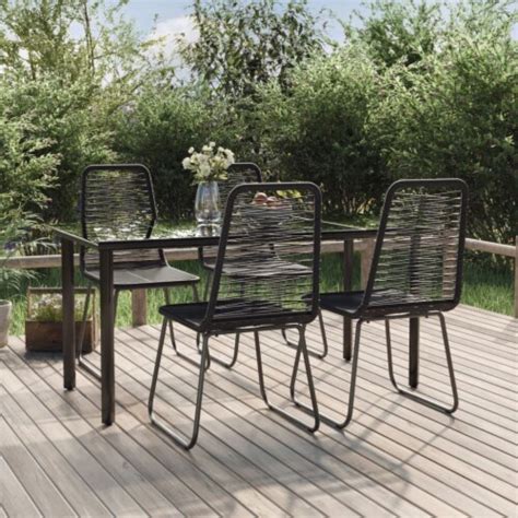 VidaXL 5 Piece Patio Dining Set Black 63 X31 5 X29 1 Smiths