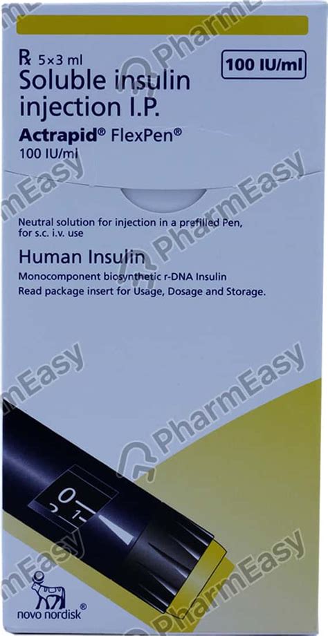 Actrapid Flexpen 100 IU ML Solution For Injection 3 Uses Side