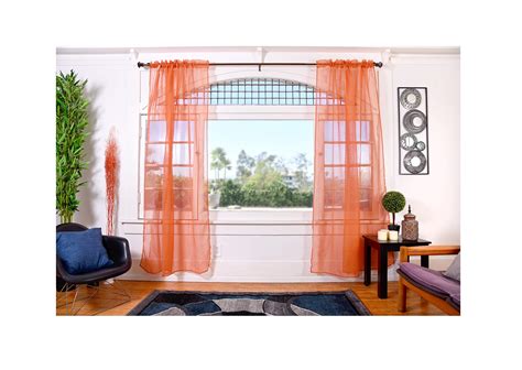 Bright Orange Sheer Curtains Curtains And Drapes