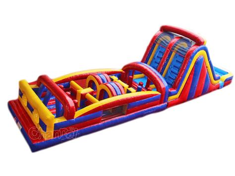 Inflatable Obstacle Course With Water Slide - Channal Inflatables